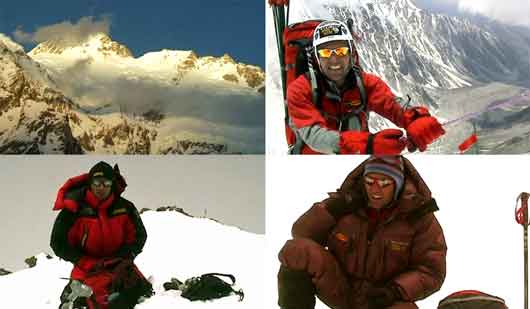 
Broad Peak Summit to the left and Broad Peak forepeak to the right from the Broad Peak Col - Trio For One: Jean Christophe Lafaille DVD
